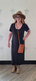Keren Hart Ribbed Dress with Button Accents