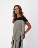 Spanner Mixed Fabric Top
