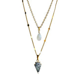 Motte;Jewelry Radiant Moonstone Necklace Set - 2 color options