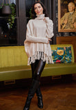 Angel Eye Cream Sweater w/ Fringe