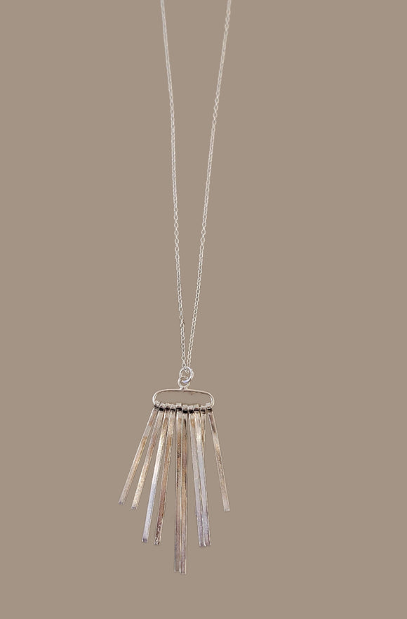 Bambu Silver Necklace with Pendant