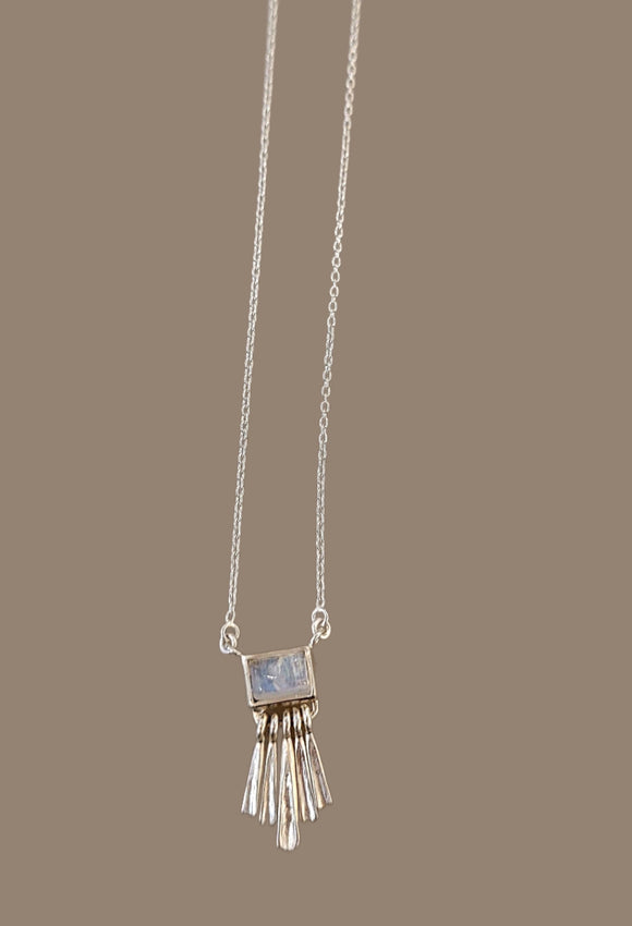 Bambu Necklace with Crystal Pendant