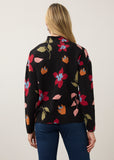 FDJ Mock Neck Print Sweater