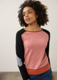 FDJ Boatneck Sweater w/ Heart Patches on Sleeve