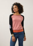 FDJ Boatneck Sweater w/ Heart Patches on Sleeve