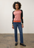 FDJ Boatneck Sweater w/ Heart Patches on Sleeve