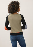 FDJ Boatneck Sweater w/ Heart Patches on Sleeve
