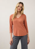 FDJ 3/4 Sleeve V-Neck Top