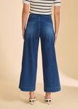 FDJ Pull on Wide-Leg Crop - Soft Denim