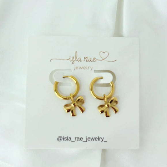 Isla Rae Jewelry Everyday Hoop with Bow Charm