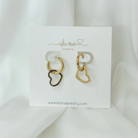 Isla Rae Jewelry Everyday Hoop with Hollow Heart