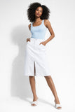Lois Alicia Skirt in White Denim