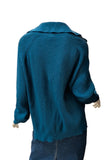 M Made in Italy Teal V-Neck Sweater