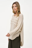 M Made in Italy High Low Cable Knit Sweater