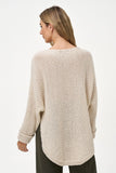 M Made in Italy High Low Cable Knit Sweater