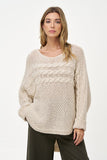 M Made in Italy High Low Cable Knit Sweater