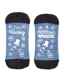 MeMoi Low Cut Non Skid Socks - Snowman Problems