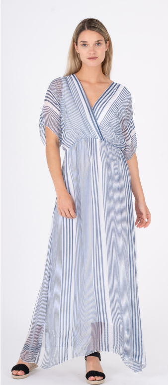 M made in Italy Striped Maxi Dress
