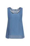 M made in Italy Sleeveless Top w/ Crochet Back