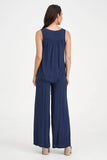 M made in Italy Navy Sleeveless Top