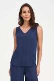 M made in Italy Navy Sleeveless Top