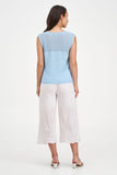 M made in Italy Sleeveless Knit Top in Sky Blue