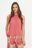 M made in Italy Terracotta Pleated Top