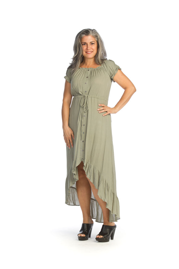 Papillon High Low Dress in Sage