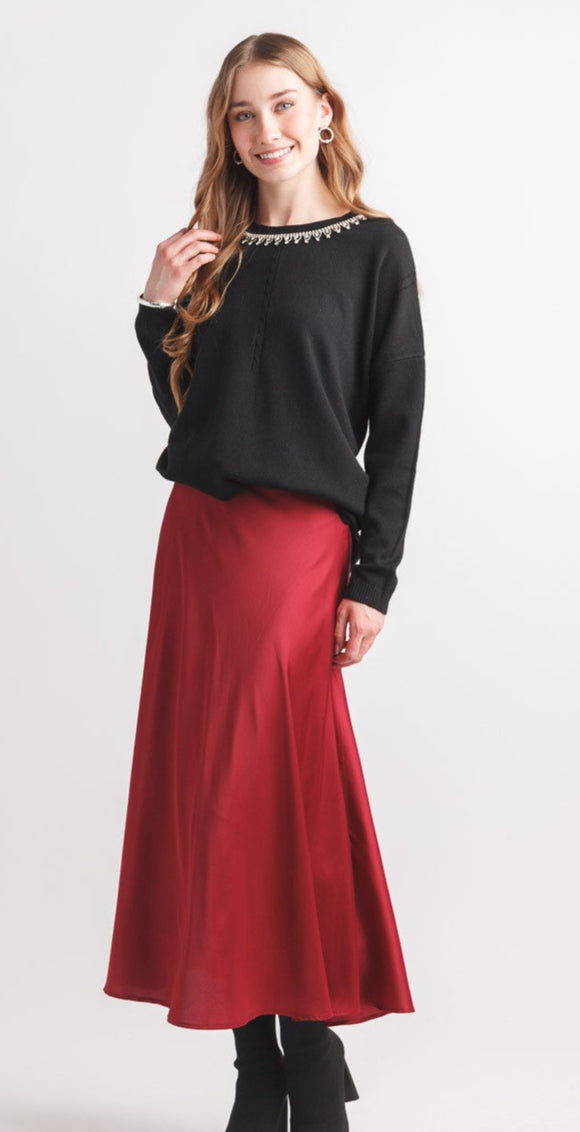 Papillon A-line Satin Skirt