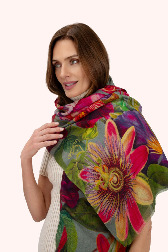 Powder UK Wool Wrap Scarf - Winter Iris