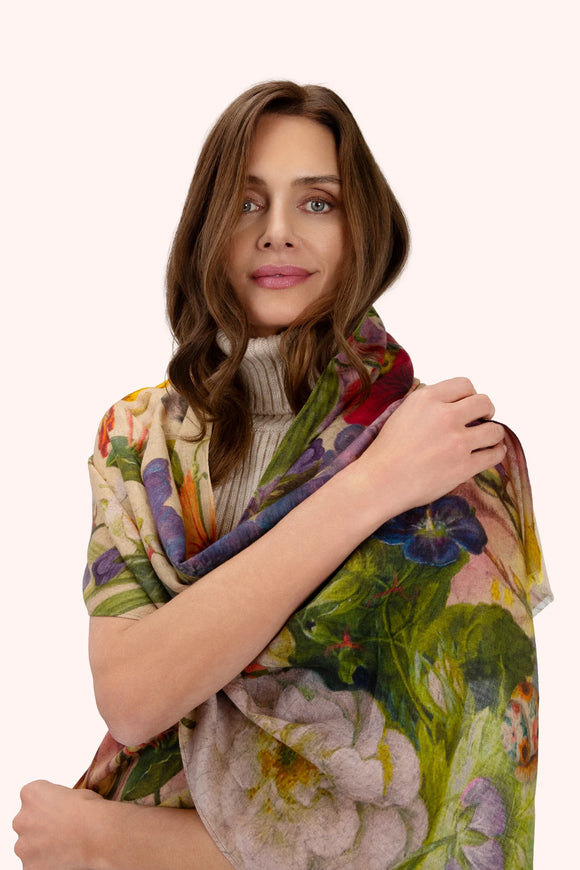 Powder UK Wool Wrap Scarf - Autumn Posy