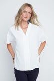 Renuar Short Sleeve Blouse in Cream