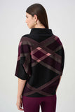 Joseph Ribkoff Plaid Funnelneck Sweater
