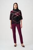 Joseph Ribkoff Plaid Funnelneck Sweater