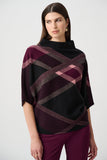Joseph Ribkoff Plaid Funnelneck Sweater