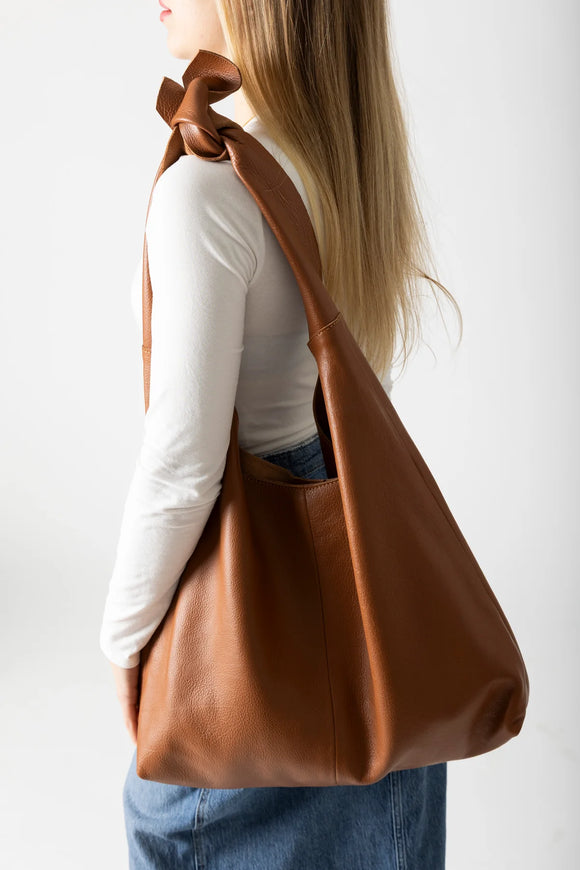 Risa Knot Leather Tote Bag - 2 colour options