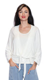 Sorella White Cardi w/ Front Tie