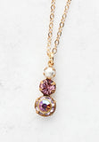 A Pocket of Posies Vintage Glass Necklace Violet and Pearl