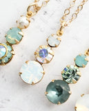 A Pocket of Posies Vintage Glass Necklace White Opal