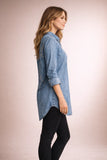 Vintage Long Denim Shirt w/Embroidery