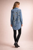Vintage Long Denim Shirt w/Embroidery
