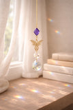 Beyond the Looking Glass Angel Suncatcher Blue Goldstone