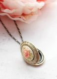 A Pocket of Posies Cameo Photo Locket Necklace