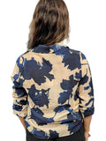 Femme Fatale Button Up Cream Print Blouse