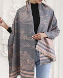 Reversable Scarf Grey/Pink Mix