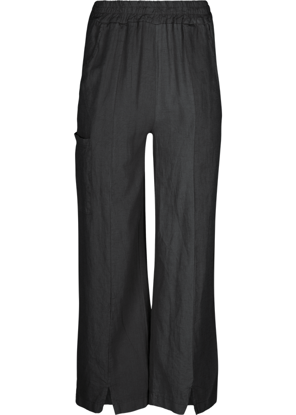 M Made in Italy Black Linen Pant