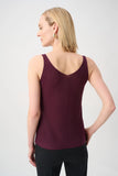 Joseph Ribkoff Metallic Knit Tank w/ Rhinestones in Elderberry