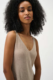 Joseph Ribkoff Metallic Knit Tank w/ Rhinestones in Champage