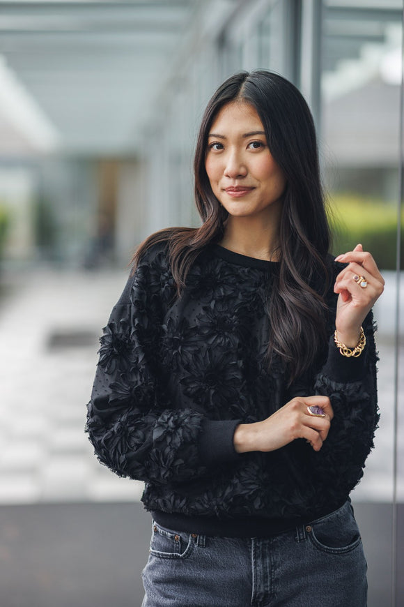 Papillon 3D Floral Knit Sweater