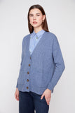 Renuar Heathered Button Up Cardigan